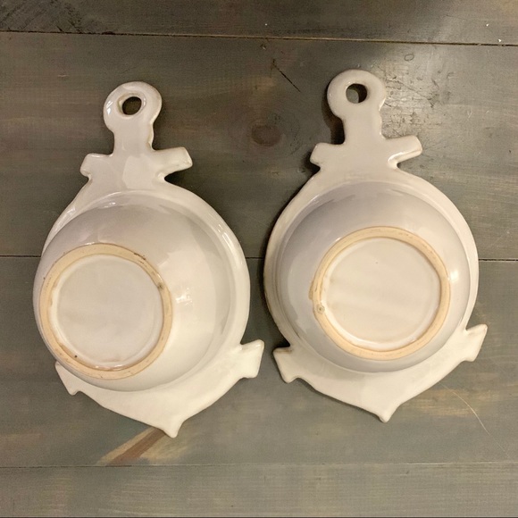 Nautical Anchor Decorative Ceramic Bowls Set of 2 - Picture 9 of 9